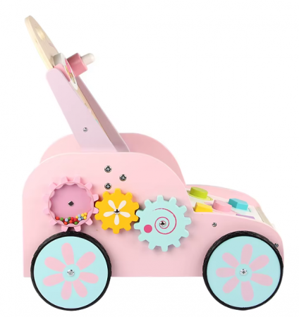 Antepremergator interactiv din lemn, stil Montessori, model Iepuraș, 18m+ [6]