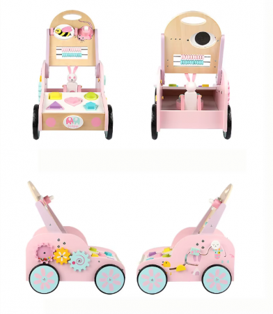 Antepremergator interactiv din lemn, stil Montessori, model Iepuraș, 18m+ [12]