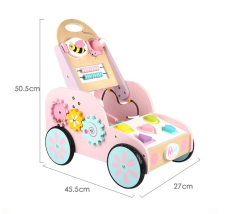 Antepremergator interactiv din lemn, stil Montessori, model Iepuraș, 18m+ [5]