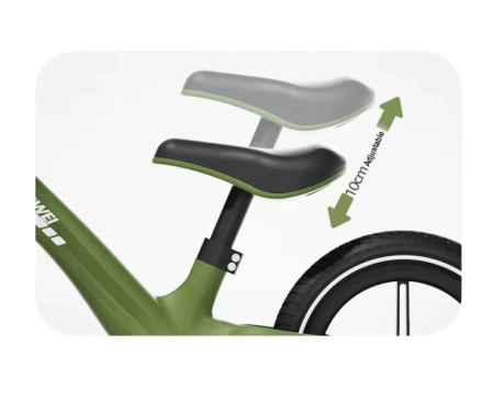 Bicicleta de echilibru fara pedale Ælements®, din fibra de carbon, ghidon rotativ 360, Manere silicon anti-alunecare, Scaun reglabil pe inaltime, Roti din cauciuc de 12 inch, 2-5 ani, Verde [4]