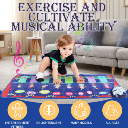 Covor muzical pentru copii Ælements, spate anti-alunecare, diferite sunete, inregistrare si redare, 120x39cm, +3ani [3]