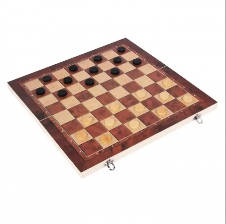 Joc sah, table si dame din lemn, 44x44 cm [5]