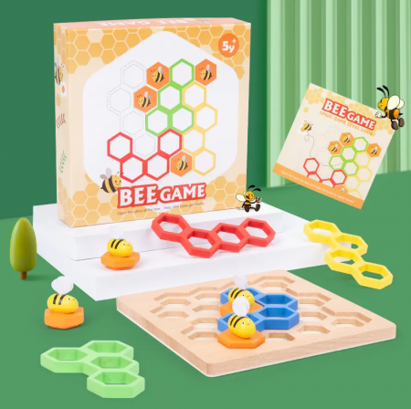 Jocul albinelor, joc de inteligenta, din lemn, stil Montessori, 80 de provocari, +5ani [7]
