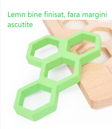 Jocul albinelor, joc de inteligenta, din lemn, stil Montessori, 80 de provocari, +5ani [6]