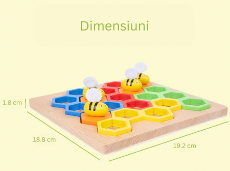 Jocul albinelor, joc de inteligenta, din lemn, stil Montessori, 80 de provocari, +5ani [5]