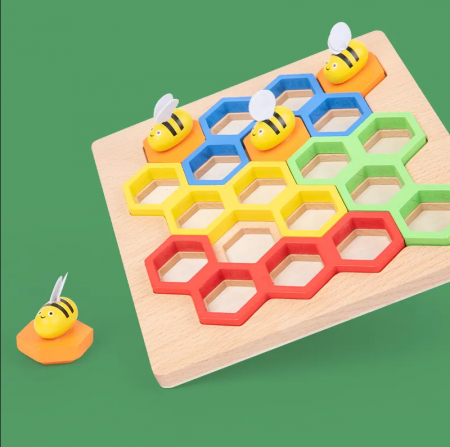 Jocul albinelor, joc de inteligenta, din lemn, stil Montessori, 80 de provocari, +5ani [8]