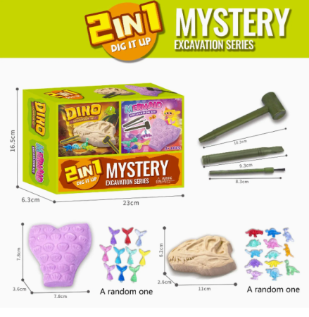 Jucarii - Kit de arheologie Ælements®, 2 in 1, cap de dinozaur si coada de sirena, cu accesorii incluse