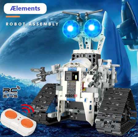 Kit de construit robot, telecomanda, lumini, 438 piese, STEM, +8ani [8]