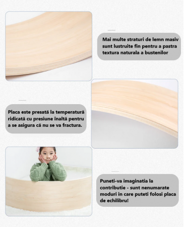 Placa de echilibru si balans, lemn natur, 83x29.5cm, +3ani [7]