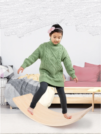 Placa de echilibru si balans, lemn natur, 83x29.5cm, +3ani [8]