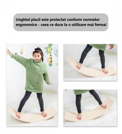 Placa de echilibru si balans, lemn natur, 83x29.5cm, +3ani [5]