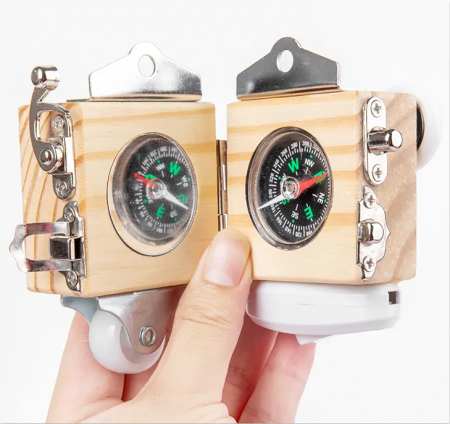 Placa senzoriala busy board, model CUB, din lemn, stil Montessori [5]