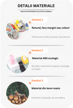 Placa senzoriala busy board, model URS, din lemn, stil Montessori, 40x30 cm [4]