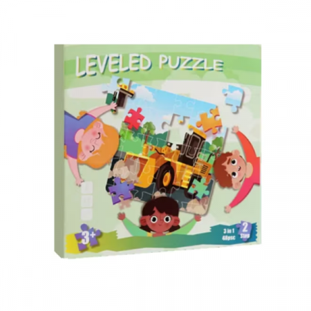 Puzzle magnetic - Puzzle magnetic 3 in 1, sub forma de carte, cu 3 nivele de dificultate, model traffic, 12-16-20 piese, +3ani