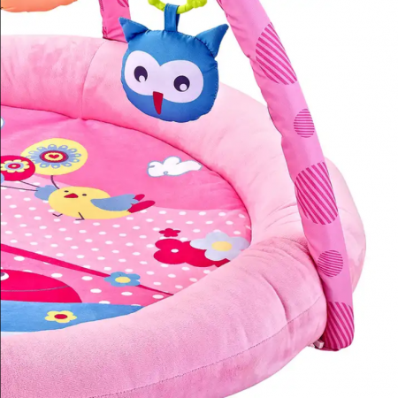 Saltea de activitati pentru bebelusi, include 4 jucarii detasabile si posibilitatea de a adauga altele noi, margini inalte, roz [3]