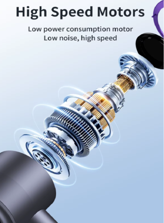 Ventilator de racire portabil Ælements®, cu ecran LCD, 100 de viteze, design compact, lumina RGB, baterie 3000mAh, milky-white [3]