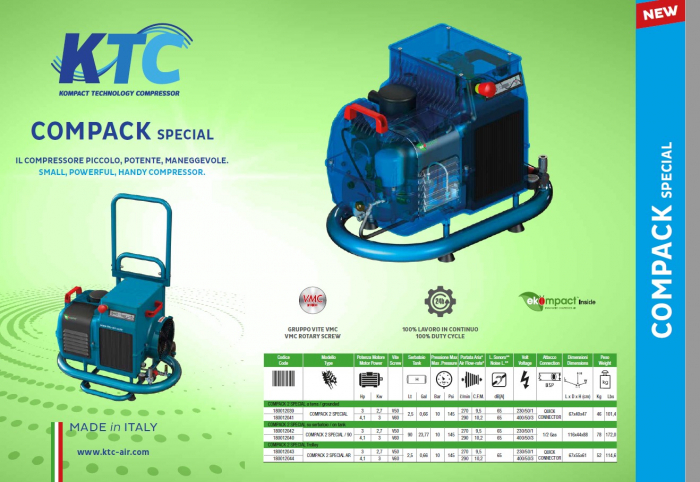 Compresor cu șurub COMPACK 2 Special AR Trolley 10 bar 290 l/min 3 kW [2]