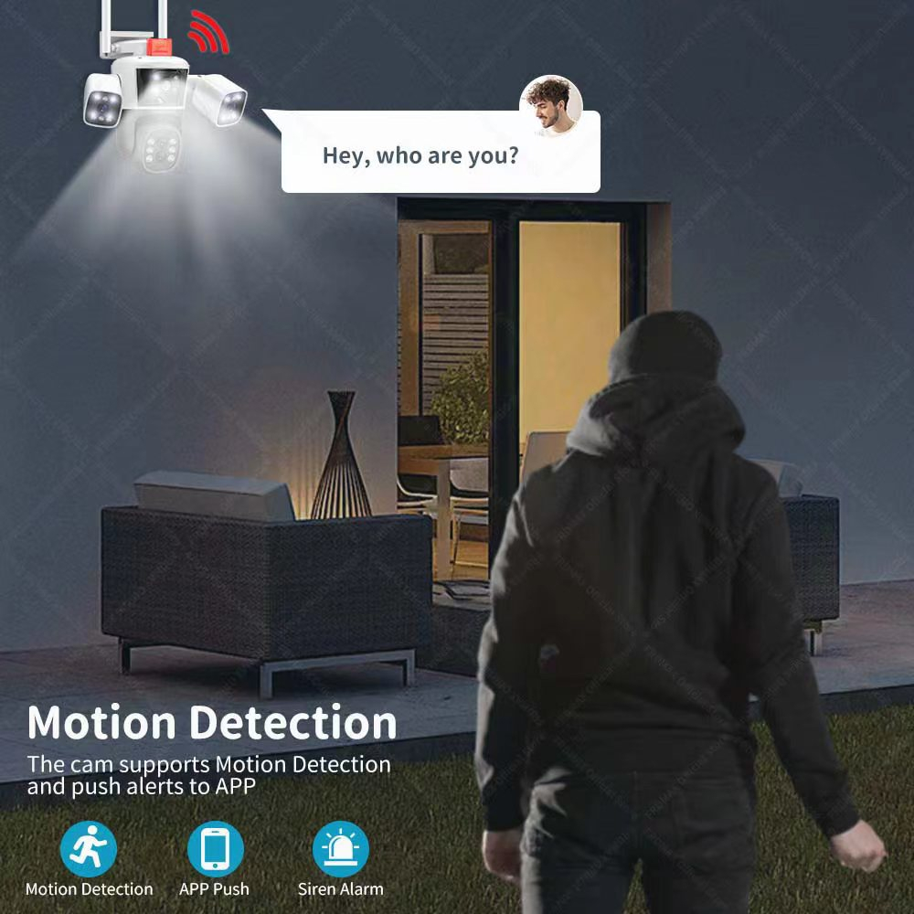 Camera Supraveghere Nuvikon IPC360-CAM-10X, Wi-Fi, 4 MP, 4 lentile, Vedere nocturna, Rotire Din Aplicatie, Rezistenta La Apa IP 66 [7]