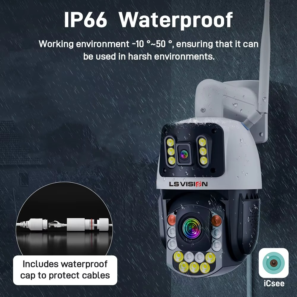 Camera Supraveghere LS-WL560-50X, Wi-Fi, 6 MP, 2 lentile, Vedere nocturna, Rotire Din Aplicatie, Rezistenta La Apa IP 66 [10]