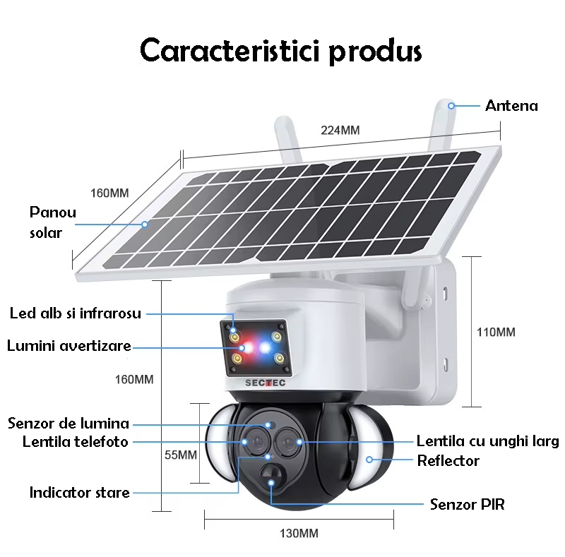 Camera Supraveghere ST-558-6M-12X, 4G, 6MP, 12X zoom, Incarcare Solara 20W [2]