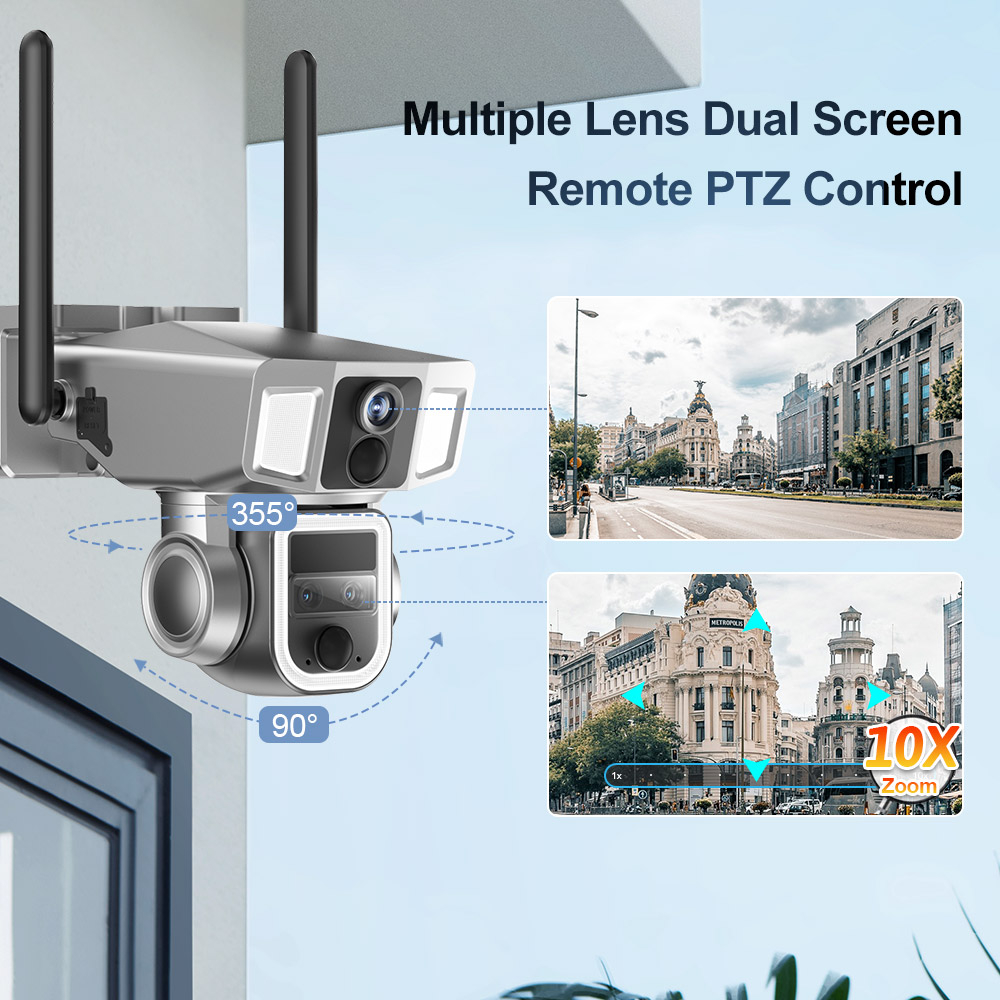 Camera Supraveghere Y7, 4G si WIFI 2K Ultra HD, trei lentile, 10X zoom optic, Incarcare Solara [7]