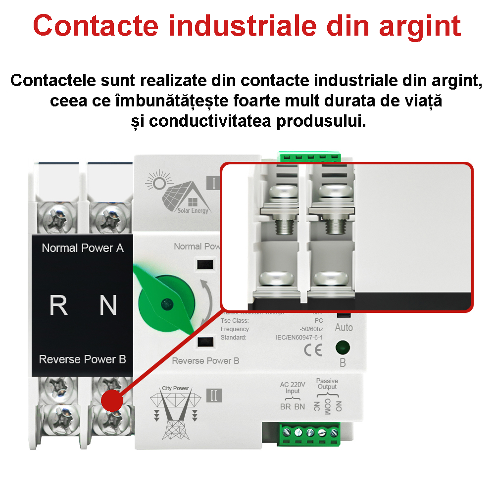 Comutator transfer automat ATS Dual Power EARU 2P 125A sina DIN [3]