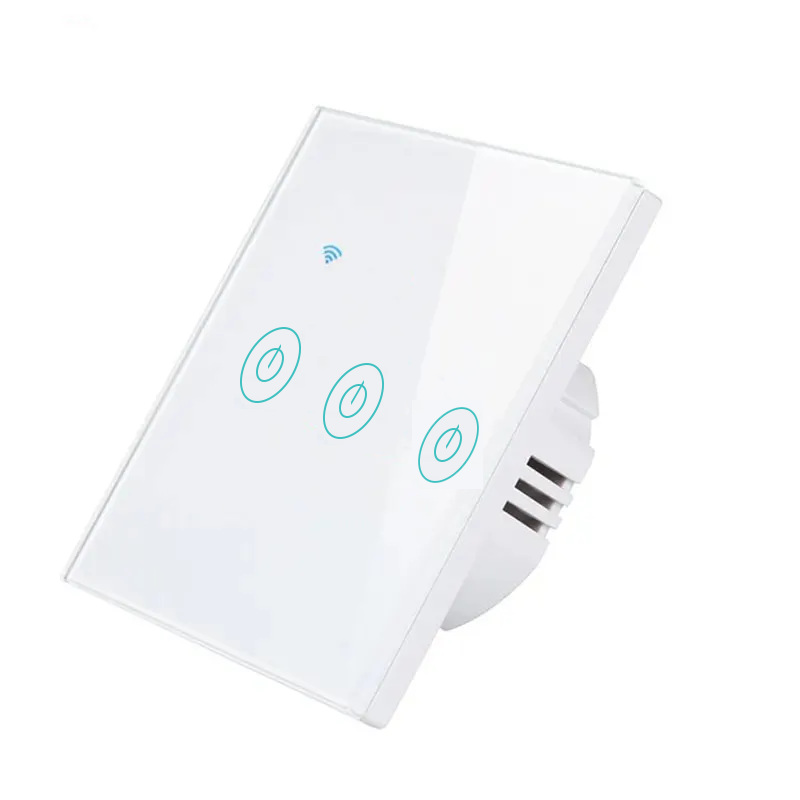 Intrerupator inteligent cu touch Open, Wi-Fi, fara nul, 3 canale, 10A, sticla securizata, Tuya, Smart Life, compatibil Amazon Alexa / Google Assistant [2]