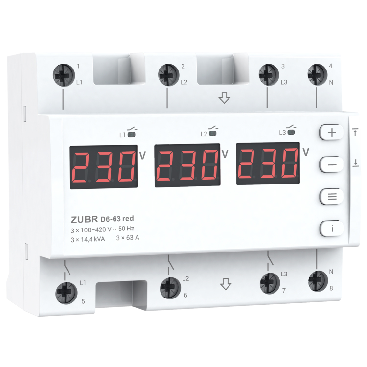 Releu de protectie tensiune trifazat ZUBR D6 TrueRMS [1]