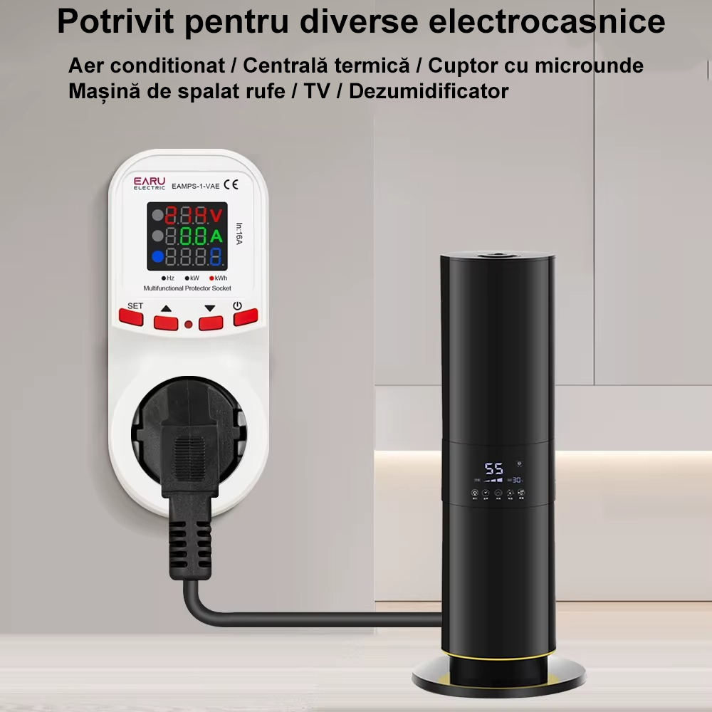 Priză cu protectie la subtensiune / supratensiune si supracurent EARU EAMPS-1-VAE, 16A [5]