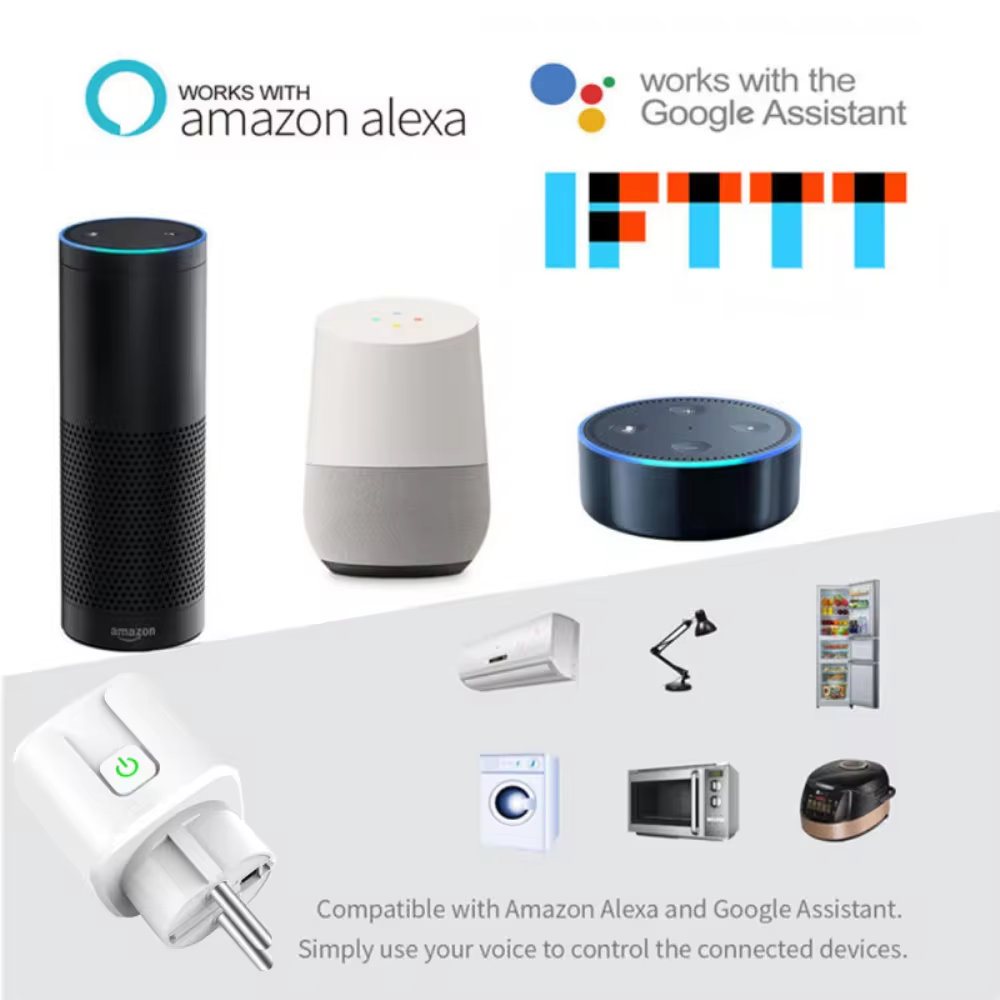Priza inteligenta Tuya, Wi-Fi, 16A, 3680W, control aplicatie, monitorizare consum, aplicatie de mobil Tuya Smart, Alexa si Google Assistant, alb [7]