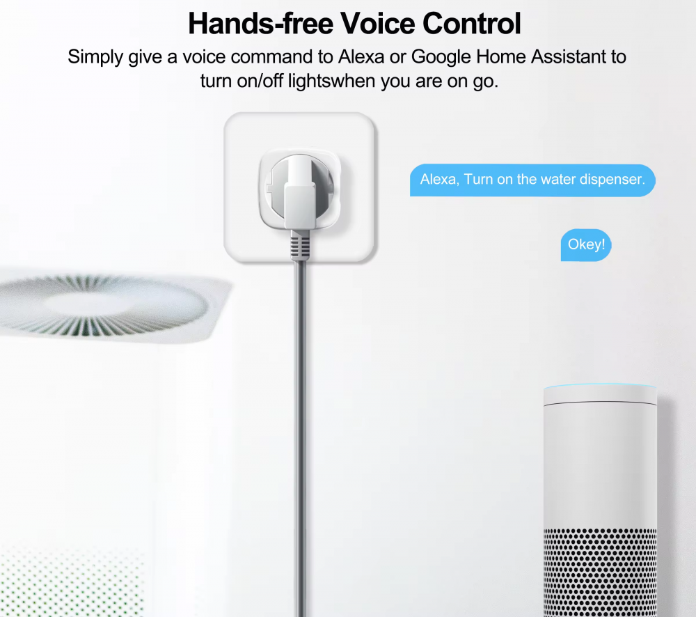 Priza inteligenta Tuya, Wi-Fi, 16A, 3680W, control aplicatie, monitorizare consum, aplicatie de mobil Tuya Smart, Alexa si Google Assistant, alb [5]