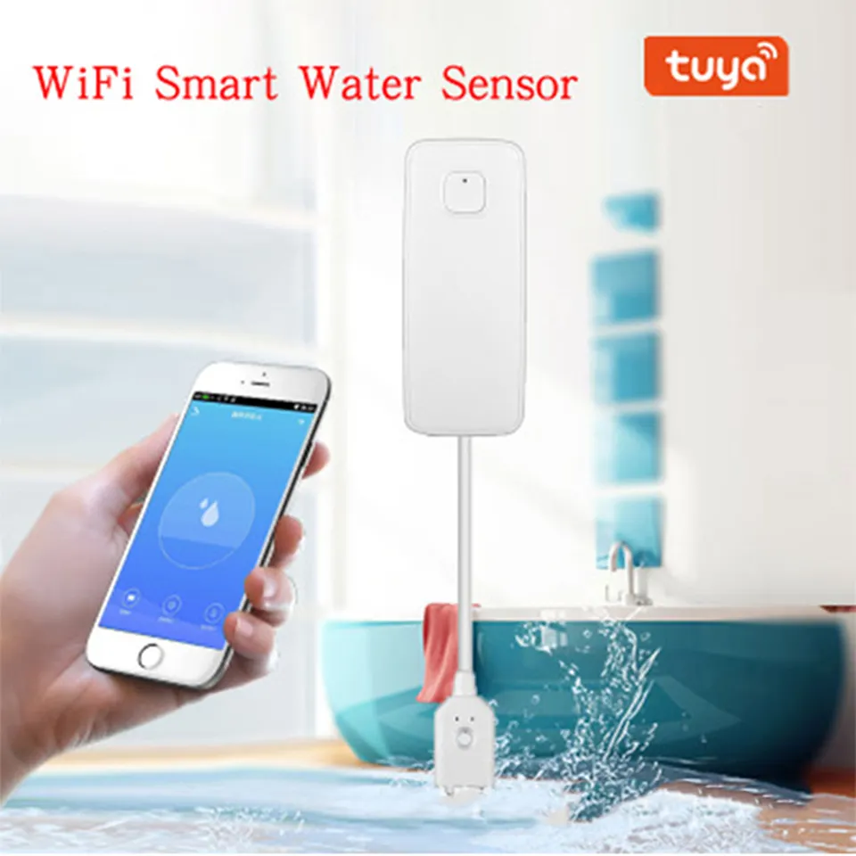 Senzor inteligent de inundație, scurgeri, WiFi, alb, compatibil cu aplicațiile TuyaSmart și SmartLife, Alb [4]