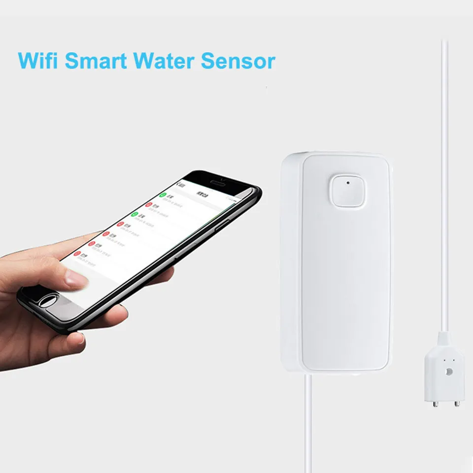 Senzor inteligent de inundație, scurgeri, WiFi, alb, compatibil cu aplicațiile TuyaSmart și SmartLife, Alb [3]