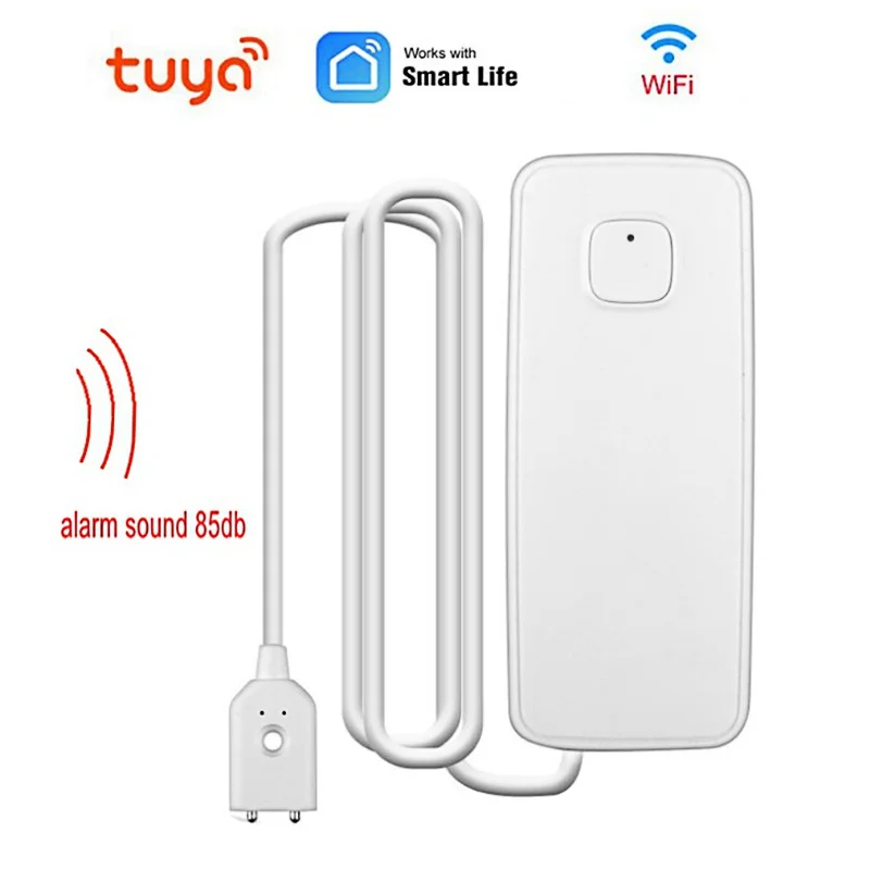 Senzor inteligent de inundație, scurgeri, WiFi, alb, compatibil cu aplicațiile TuyaSmart și SmartLife, Alb [2]