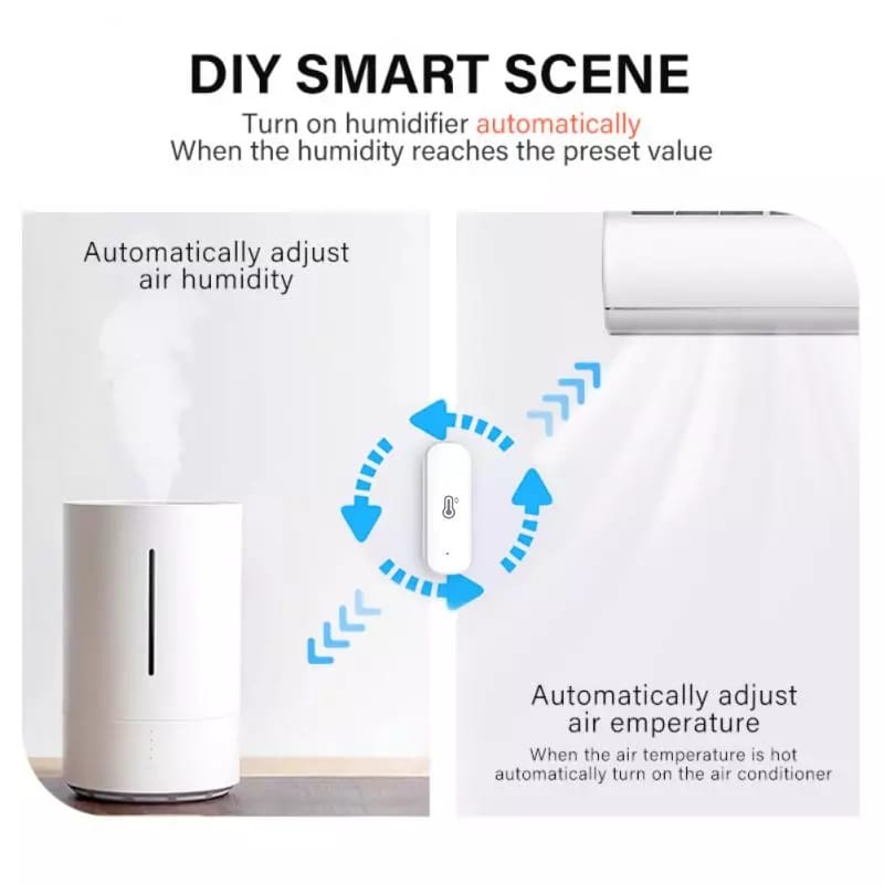 Senzor inteligent de temperatura si umiditate, higrometru, Wi-Fi 2,4 GHz, Compatibil cu Tuya, SmartLife, Amazon Alexa, Google Assistant [5]
