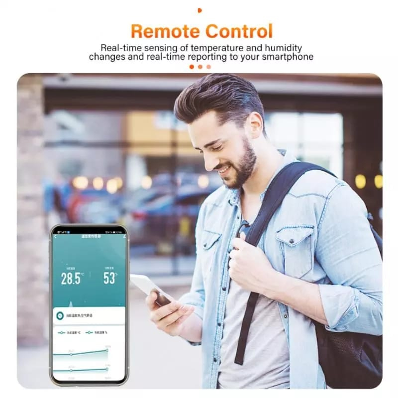 Senzor inteligent de temperatura si umiditate, higrometru, Wi-Fi 2,4 GHz, Compatibil cu Tuya, SmartLife, Amazon Alexa, Google Assistant [6]