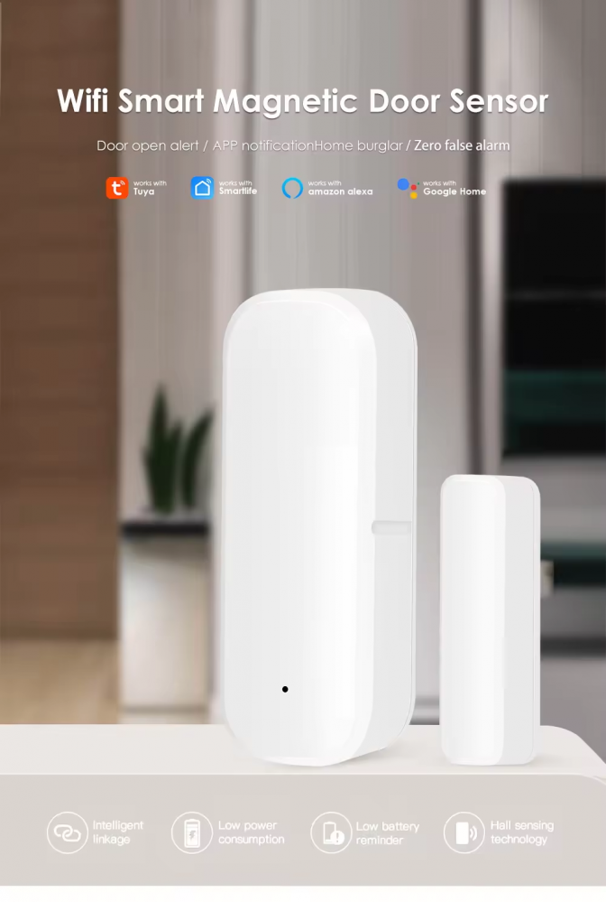 Senzor inteligent Tuya pentru usi si ferestre,notificare usa deschisa, aplicatie de mobil Tuya Smart, Alexa si Google Assistant [3]