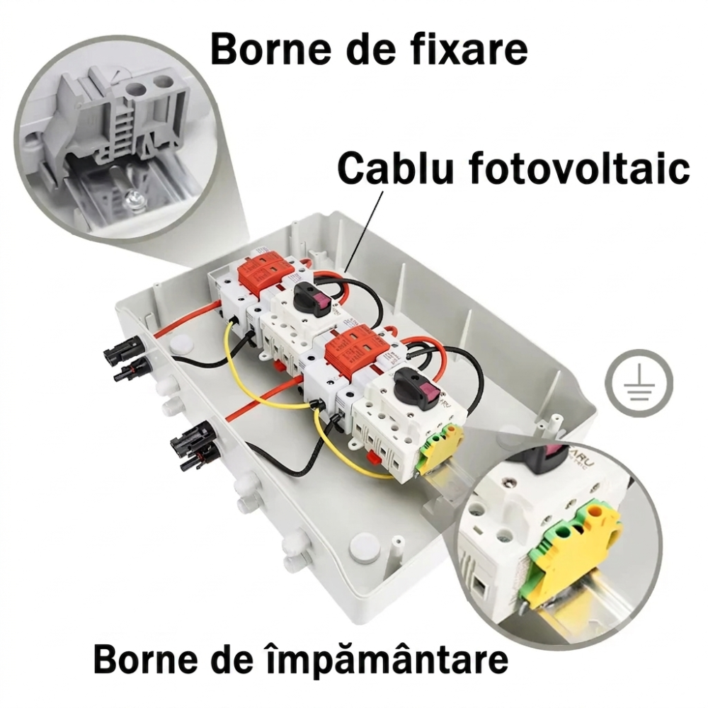 Tablou electric fotovoltaic DC EARU 2 stringuri 1000V IP65 complet echipat [7]