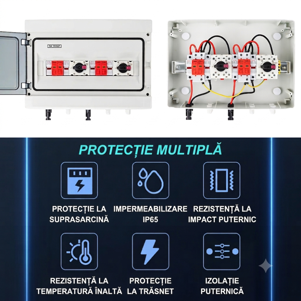 Tablou electric fotovoltaic DC EARU 2 stringuri 1000V IP65 complet echipat [5]