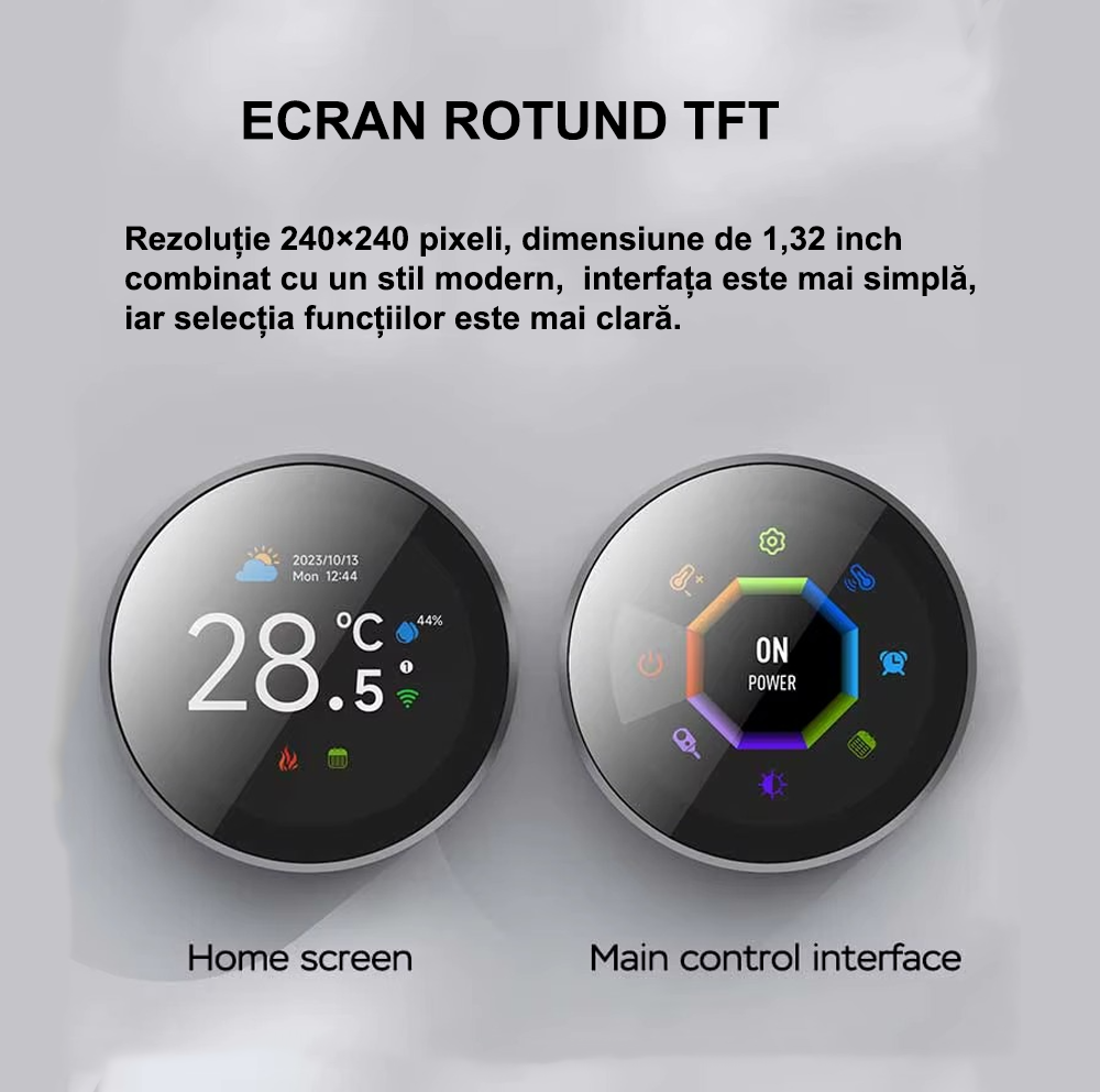 Termostat Smart Wi-Fi  pentru încălzire în pardoseală model 1439 WTC, Display Color, Control din Aplicație / Buton Rotativ [8]