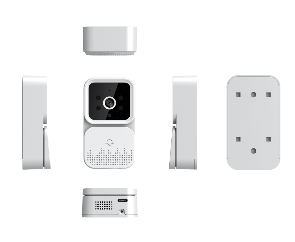 Videointerfon HD wireless  Nuvikon M6, aplicatie Tuya, acumulator Li-Ion integrat, Alb [3]