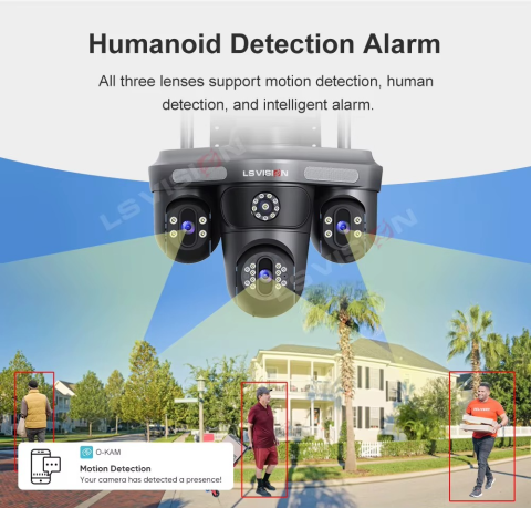 Camera Supraveghere LS-WL340, Wi-Fi, 5 MP, 3 lentile, Vedere nocturna, Rotire Din Aplicatie, Rezistenta La Apa IP 66 [9]