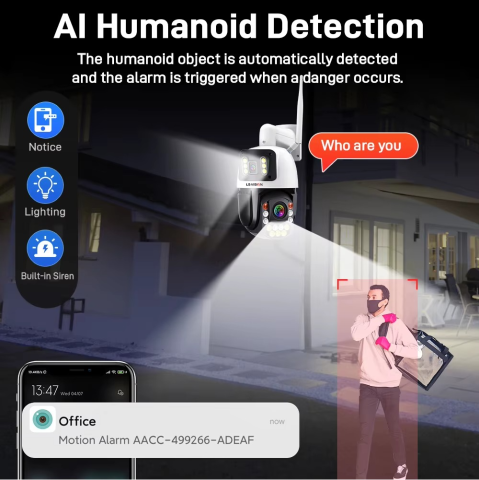 Camera Supraveghere LS-WL560-50X, Wi-Fi, 6 MP, 2 lentile, Vedere nocturna, Rotire Din Aplicatie, Rezistenta La Apa IP 66 [7]