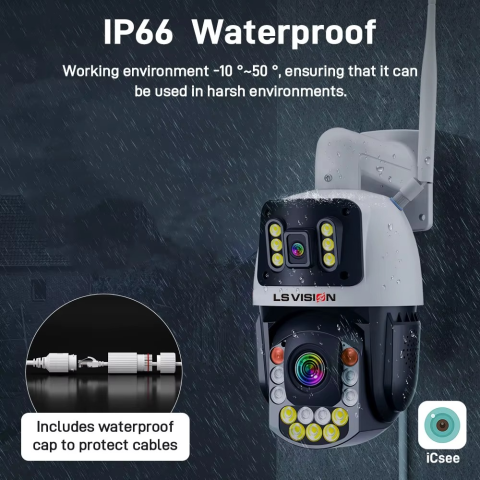 Camera Supraveghere LS-WL560-50X, Wi-Fi, 6 MP, 2 lentile, Vedere nocturna, Rotire Din Aplicatie, Rezistenta La Apa IP 66 [3]