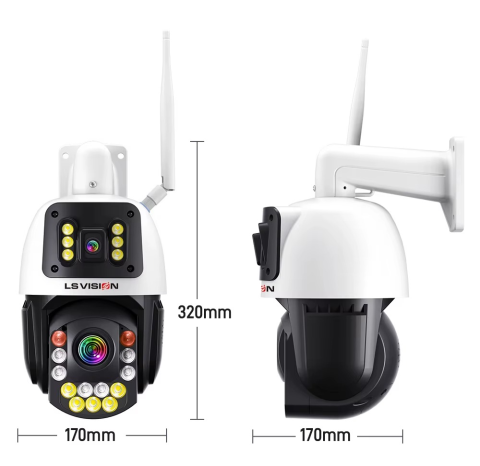 Camera Supraveghere LS-WL560-50X, Wi-Fi, 6 MP, 2 lentile, Vedere nocturna, Rotire Din Aplicatie, Rezistenta La Apa IP 66 [11]