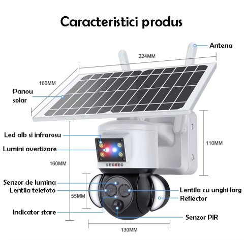 Camera Supraveghere ST-558-6M-12X, 4G, 6MP, 12X zoom, Incarcare Solara 20W [1]