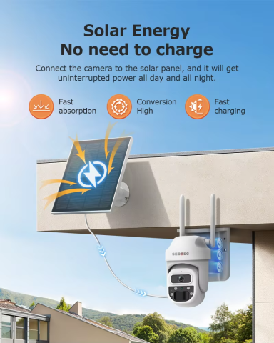 Camera Supraveghere ST-527, Wi-Fi, 3MP, Incarcare Solara 5W, Rotire Din Aplicatie, Rezistenta La Apa IP 65 [3]