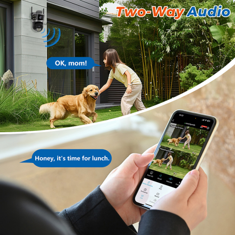 Camera Supraveghere Okam-S8A-Grey-5G, Wi-Fi, 3 MP, 2 lentile, Vedere nocturna, Rotire Din Aplicatie, Rezistenta La Apa IP 66 [8]