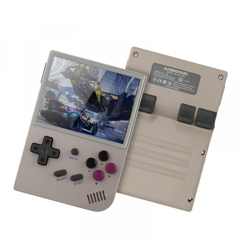 Consola gaming ANBERNIC RG35XX, 64G TF, Ecran 3.5, cu 5000 de jocuri clasice, Linux & GarlicOS Dual System, cu iesire HDMI, Alb Transparent [3]