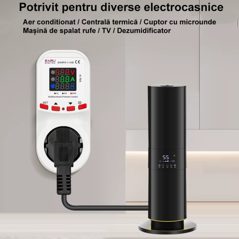Priză cu protectie la subtensiune / supratensiune si supracurent EARU EAMPS-1-VAE, 16A [4]